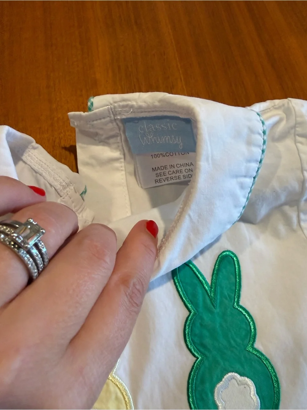 White Baby Tee with Pastel Bunny Appliqués & Mint Gingham Shorts Easter